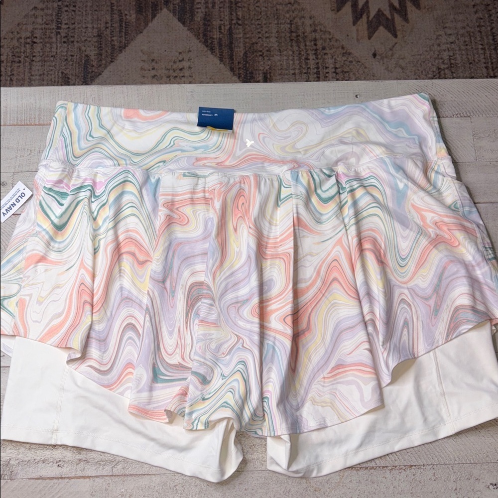 Old Navy High Rise Powersoft Swirl Marble Skort Go-dry 4X NWT!l - Picture 12 of 13